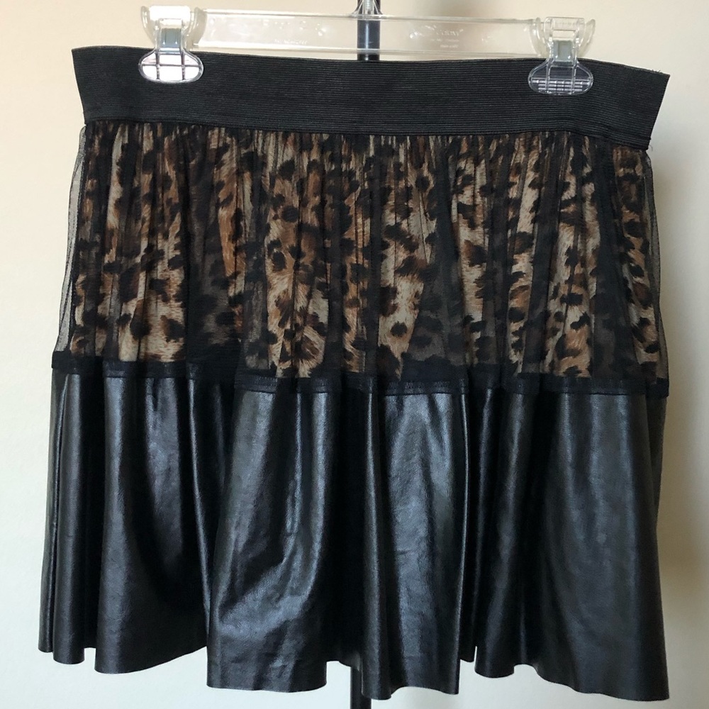 Cheetah print leather skirt